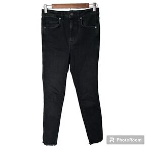 Free People We The Free Black Raw Hem Skinny‎ Jeans Womens 28 Millennial Boho